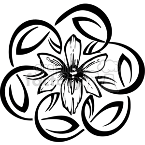 Stylized Flower and Leaf Design