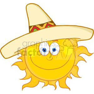 sun wearing a sombrero 