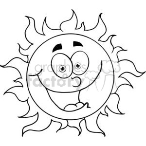 happy sun mascot cartoon character