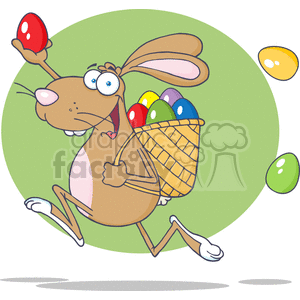 Easter bunny with eggs in a basket