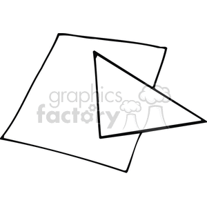 Black and white outline of a geometry triangle 