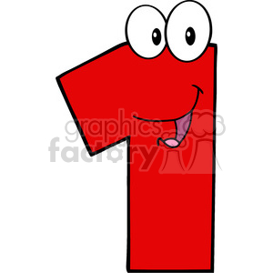 A vibrant and humorous red number one character with a happy face, used for educational purposes.