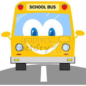 A cheerful and smiling school bus character on a road, symbolizing fun and engaging learning.