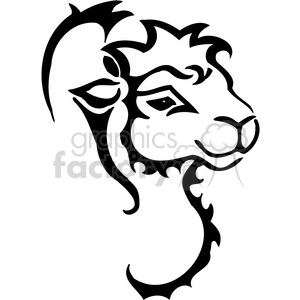 This image contains a stylistic, black and white outline of a camel's head. The camel is depicted in a side profile view with a focus on the face and neck. The design is simplified and artistic, suitable for vinyl cutting, tattoo design, or various graphic applications.