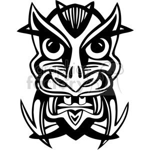 ancient tiki face masks clip art 021