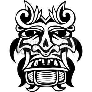 ancient tiki face masks clip art 037