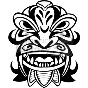 ancient tiki face masks clip art 008