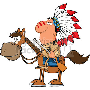 Funny Native American Warrior Cartoon