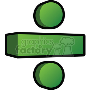 Clipart image of a green division symbol used in mathematics.