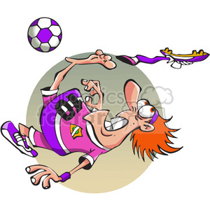   cartoon soccer player losing his shoe 