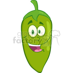   6770 Royalty Free Clip Art Smiling Green Chili Pepper Cartoon Mascot Character 