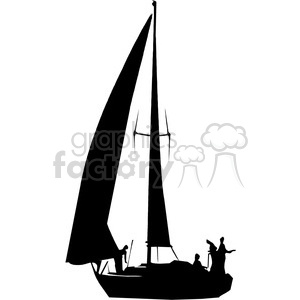   sailboat silhouette with people 