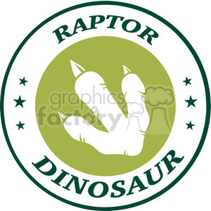 Funny Raptor Dinosaur Paw Print Emblem