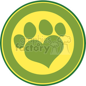 Heart in Paw Print - Love for Animals Theme