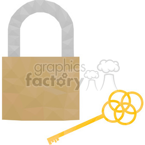 Golden Key and Brown Padlock