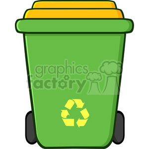 royalty free rf clipart illustration green recycle bin cartoon vector illustration isolated on white background