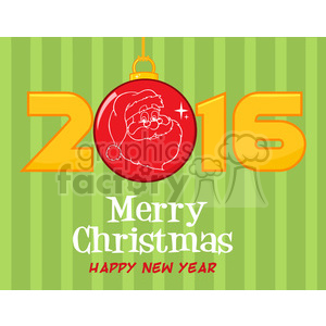   The clipart image features a red Christmas bauble hanging on the left with a depiction of Santa Claus