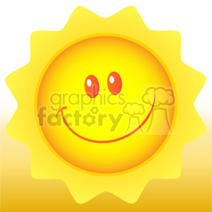 royalty free rf clipart illustration happy sun cartoon mascot character vector illustration with background