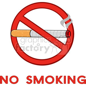 royalty free rf clipart illustration no smoking sign with text vector illustration isolated on white background