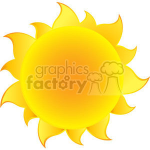 yellow simple sun with gradient vector illustration isolated on white background