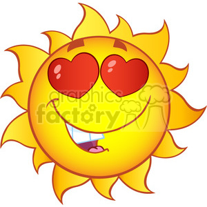 love sun cartoon mascot character with gradient vector illustration isolated on white background