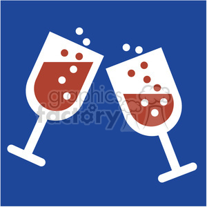 Illustration of two glasses filled with a bubbly drink, clinking together, symbolizing celebration.