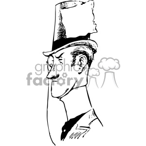 Vintage Man with Top Hat and Pince-Nez