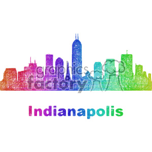 city skyline vector clipart USA Indianapolis