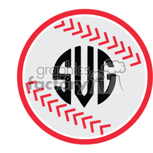 baseball monogram icon svg cut file vector
