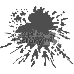 Gray ink splatter clipart image on a white background.