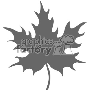 Clipart image of a gray silhouette of a maple leaf.