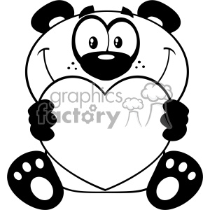 10681 Royalty Free Rf Clipart Black And White Panda Bear Cartoon