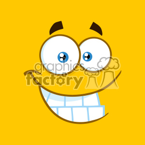 10898 Royalty Free RF Clipart Smiling Cartoon Square Emoticons With Smiley Expression Vector With Yellow Background