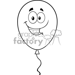The clipart image depicts a cartoon mascot character in the shape of a balloon with a happy face. 