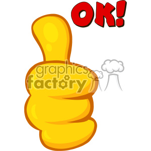 A comical yellow thumbs-up with the word 'OK!' in bold red letters.