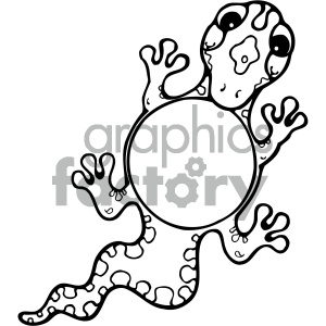 cartoon clipart gecko 004 bw