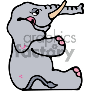 cartoon clipart elephant 004 c