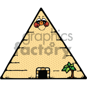 Adorable Cartoon Pyramid with Palm Tree