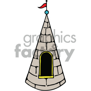 Castle Tower with Red Flag