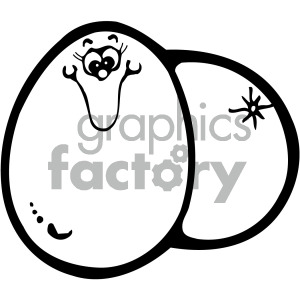 outline cartoon eggs