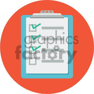 clipboard circle background vector flat icon