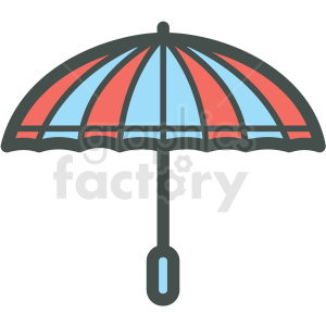 The clipart image shows a vector icon of an umbrella. It could be used to represent protection from rain or other types of precipitation that are common during this time of year.