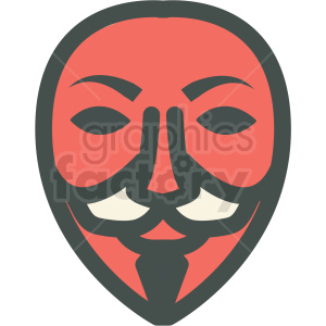 guy fawkes anonymous mask vector icon image