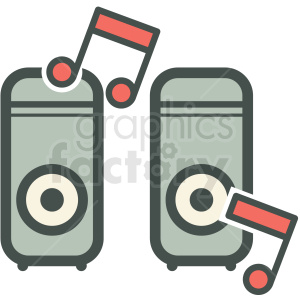 speakers playing music vector icon image