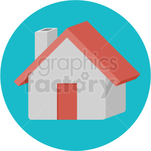 Minimalist House Icon with Red Roof