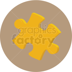 Yellow game puzzle piece icon with a light brown circular background.