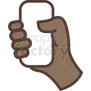 african american hand holding phone vector icon