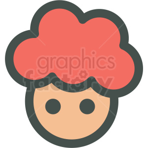 girl with red puffy hair avatar vector icons
