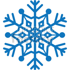 A blue geometric snowflake design representing winter and Christmas themes.