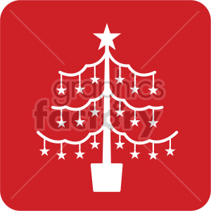 white christmas tree vector icon
